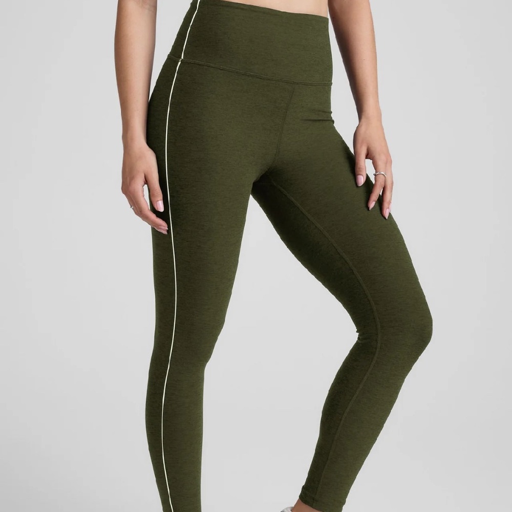 Beyond Yoga-Spacedye Ready Midi Legging- army green heather